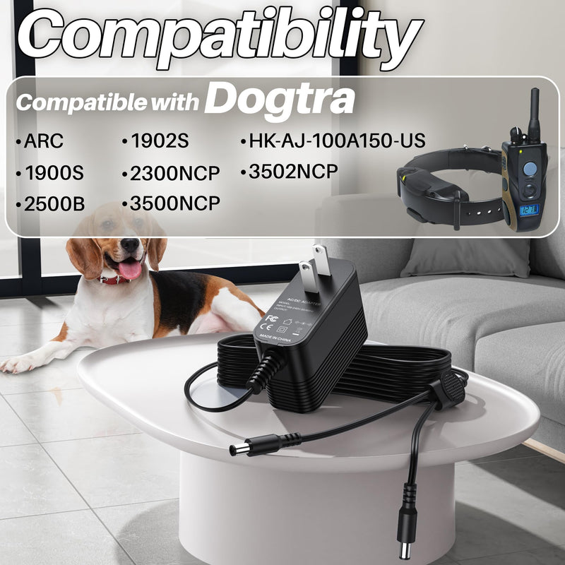 10V AC Adapter for Dogtra Charger for Dogtra ARC 1900S 1902S 2300NCP 2500B 3500NCP 3502NCP HK-AJ-100A150-US Remote E Collar for Dogs Training Replacement Power Supply with Extra Long Cord - BeesActive Australia