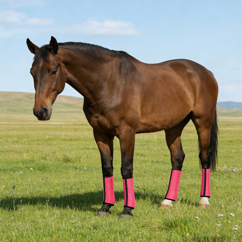 4 Pcs Horse Fly Boots Set, Breathable Shoo Fly Boots with Edge-Curved Design, Horse Leg Protectors with Stable Support, Stomp Reduction for All-Around Protection