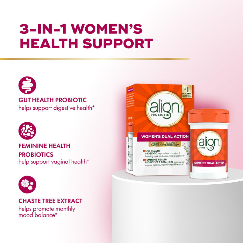 Align Probiotic, Womens Dual Action, Vaginal Probiotics for Women, Womens Probiotic for Vaginal Health Support, with Probiotics for Digestive Health, 42 Probiotic Capsules 42 Count (Pack of 1)