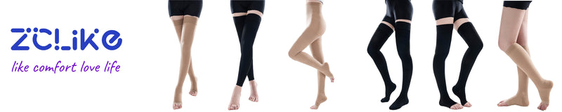ZCLIKE® Medical Compression Pantyhose Closed Toe Stockings for Women&Men 20-30mmHg All-Season Comfort Advanced Support for Varicose Veins Edema DVT Plus Size 5XL Beige