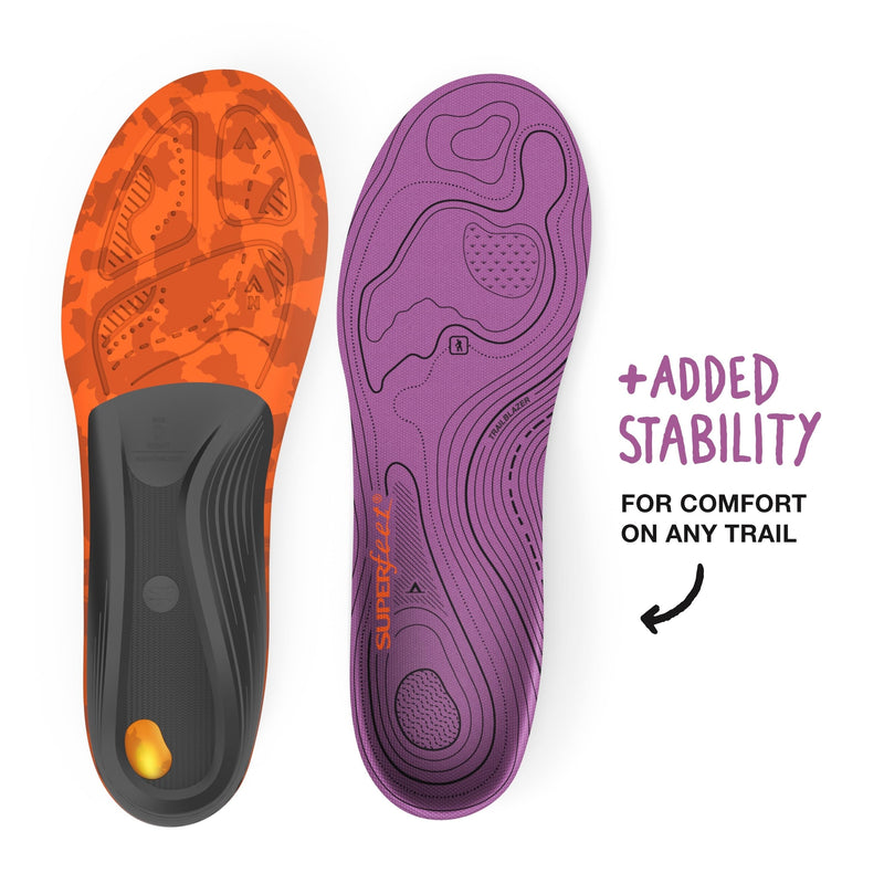Superfeet Hike Women's Support Insoles for Hikers with Medium to High Arch Support & Carbon Fiber Stabilizer - 6.5-8 Women Dahlia - BeesActive Australia