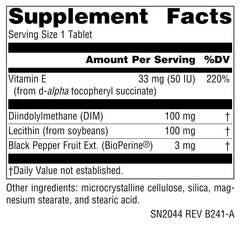 Source Naturals, DIM [Diindolylmethane] 100mg - 180 Tablets | BioPerine | Vitamin E & More 180 Count (Pack of 1)