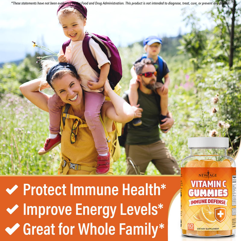 NEW AGE Vitamin C Gummies Orange Vitamin C Gummy - Supports Healthy Immune System - Vegetarian Without Gluten (180 Gummies) 180 Gummies