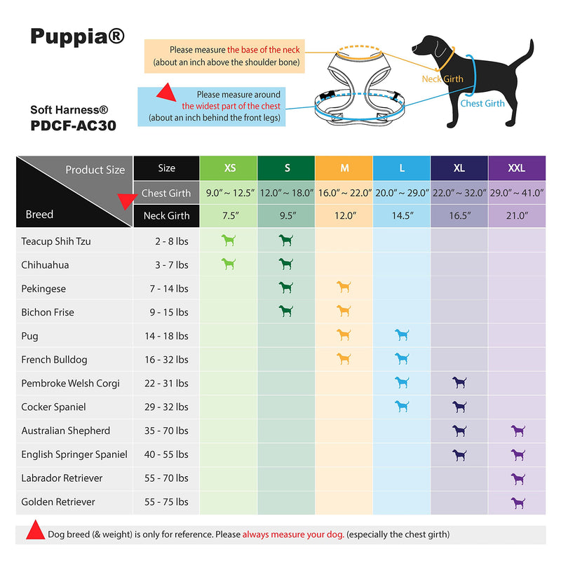 Puppia Soft Dog Harness No Choke Over-The-Head Triple Layered Breathable Mesh Adjustable Chest Belt and Quick-Release Buckle, Pink, Medium M (Neck: 12", Chest: 16"-22") - BeesActive Australia