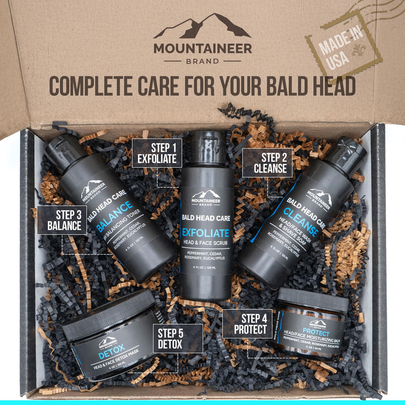 Mountaineer Brand Natural Moisturiser with Fresh & Natural Scent | Bald Head Care for Men | Non-Greasy Scalp and Face Balm | Made in West Virginia | Protect | 2 Pack | 2oz Step 4 - Moisturize (2 Pack) - BeesActive Australia