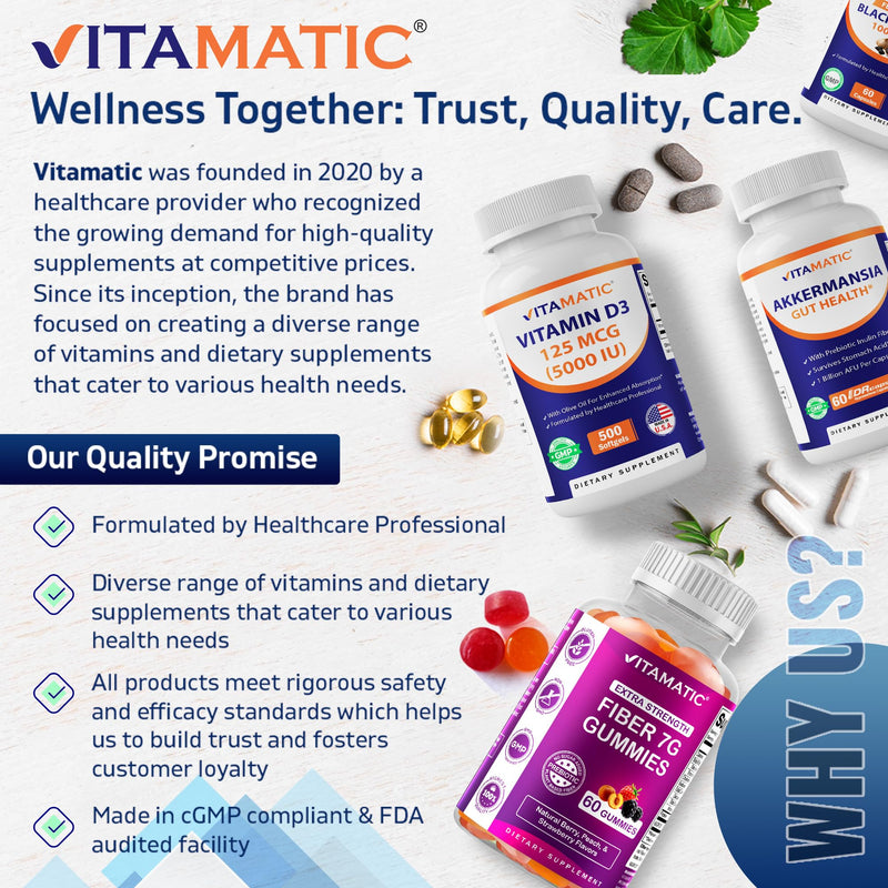 Vitamatic Lactoferrin 250mg – 60 Vegetable Capsules Promotes Healthy Immune Function* 60 Count (Pack of 1)
