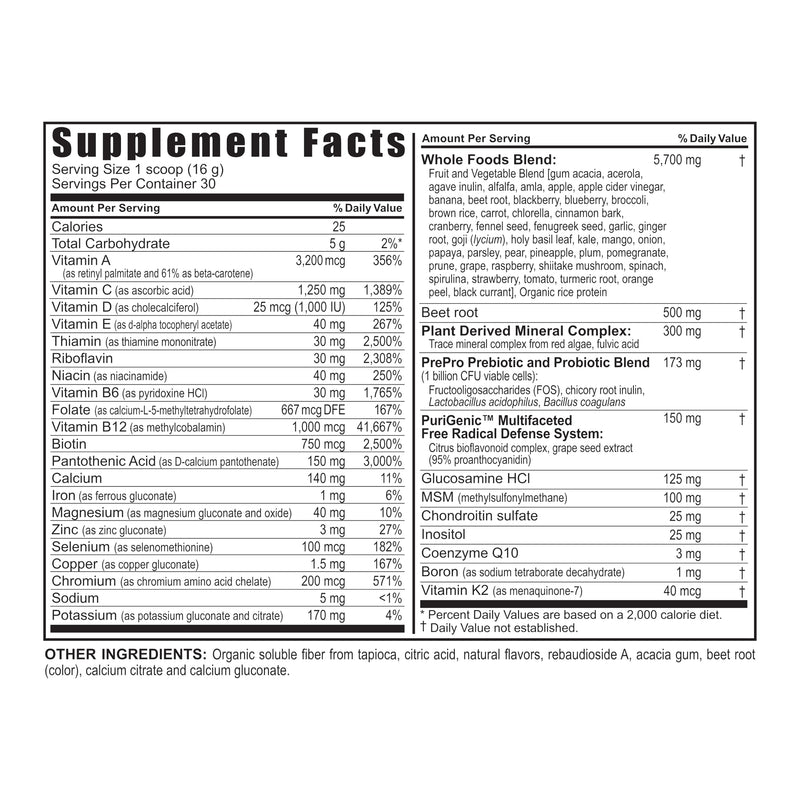 Youngevity Beyond Tangy Tangerine 2.5 Multivitamin Powder, 30 Servings | High-potency vitamins and minerals, natural whole foods, synergistic cofactors, non-GMO, sugar-free, gluten-free, 8,000 ORAC 1