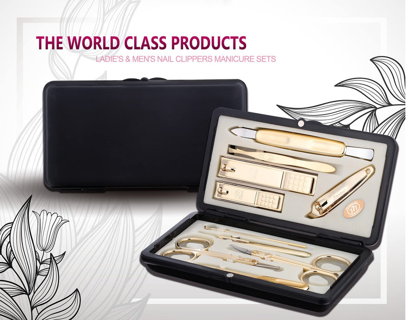 Korean Nail Clipper| World No. 1. Three Seven (777) Premium Quality Gift Travel Manicure Grooming Kit Nail Clipper Set (10 PCs, 2100G), Made in Korea, Since 1975, Gold - BeesActive Australia