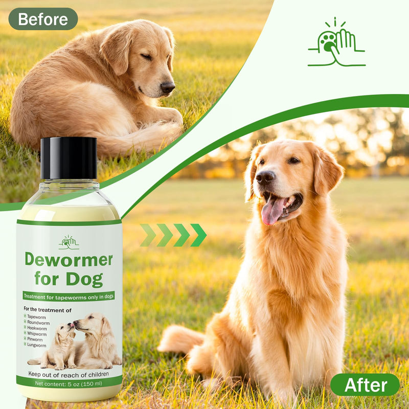 Dewormer for Dogs, Tapeworm Treatment for Dogs, Dog Dewormer Puppy Dewormer, 150ml Suitable for Dogs, with 5ml Dropper