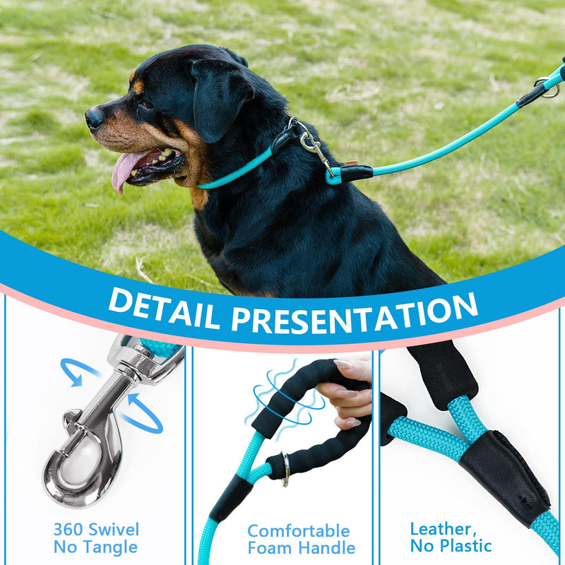 Dog Leash, Braided Rope Traction – Walking Training Lead for Medium/Large Dogs ((1/2") - 6FT, Light Blue) (1/2") - 6FT - BeesActive Australia