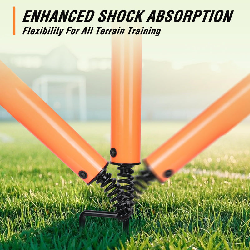 Hikeen Telescopic Length Soccer Poles Fixed & Collapsible Options Agility Training Hurdles and Football Obstacle for Teenager Soccer Training Outdoor Sports Speed Training Equipment Long-57.5" 4 rods