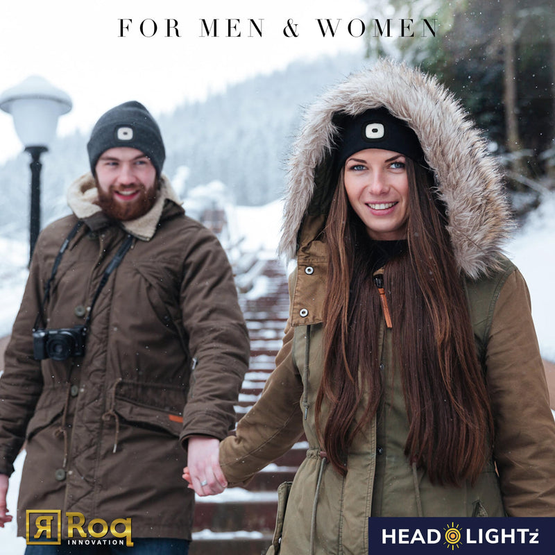 HEAD LIGHTZ® Rechargeable LED Beanie Hat with Built-in Light – Hands-Free Lighted Cap for Running, Walking, Camping & Outdoor Use – Machine Washable, Unisex Yellow Tie Dye