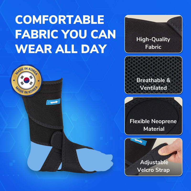 FootLift Pro (LEFT), Wearable Ankle and Foot Support Brace, For Walking Assistance and Foot Stability with Shoes, Socks, Barefoot Foot Support For Unisex And Plantar Fasciitis Relief, Black LEFT - BeesActive Australia