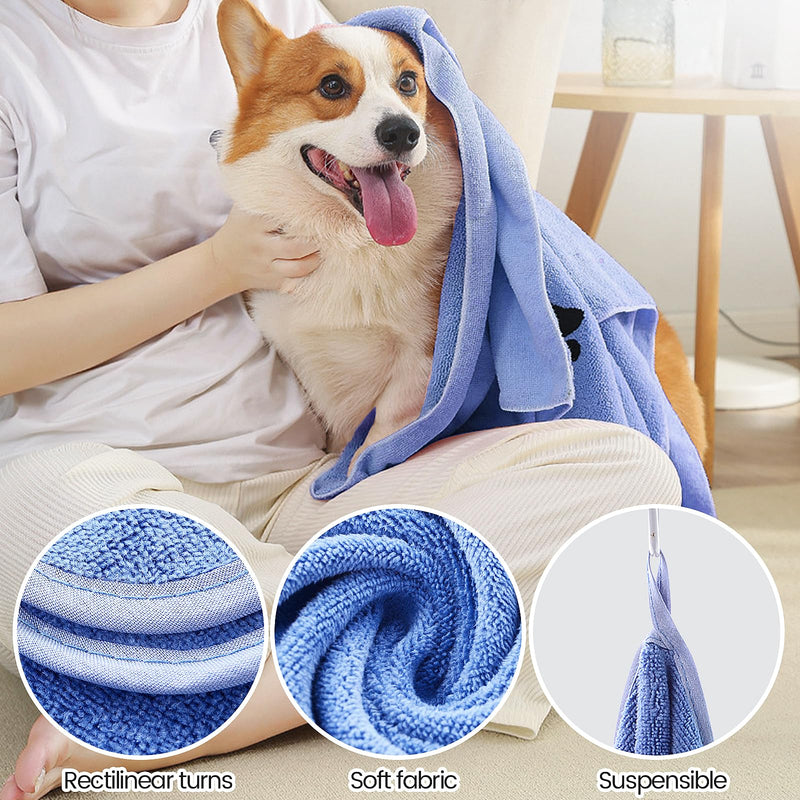 QYRDBGY Dog Towel, Pack of 3 Dog Towels 75 x 35 cm Microfibre Dog Towel Extra Absorbent Dog Towels for Small Medium Large Dogs or Other Pets - BeesActive Australia