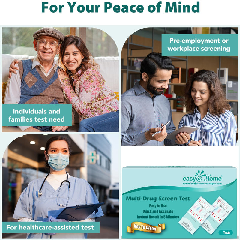 Easy@Home Multi-Drug Screen Test: 10 Pack Urine Drug Tests Kit, Testing AMP/BZO/COC/THC/MET/MOR/BAR/MDMA/PCP/MTD, Instant Drugs Test Kits Including Sensitive Marijuana Test, #EDOAP-3104 10 Count (Pack of 1) - BeesActive Australia