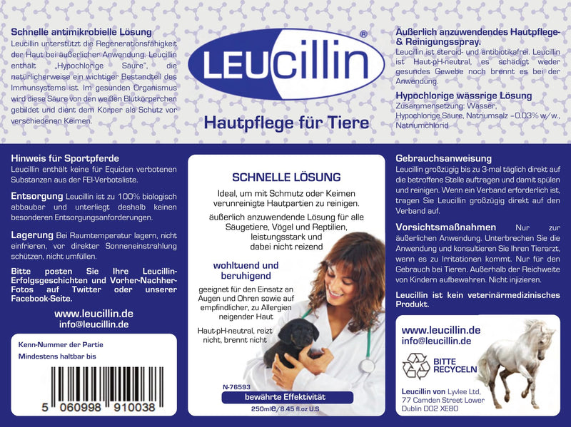 Leucillin Natural Antiseptic Spray | Antibacterial, antifungal & antiviral | for dogs, cats and all animals | for itchy skin, minor wound care and all skin care | 250ml - BeesActive Australia