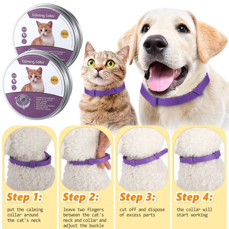 NOLACE Calming Collar for Cats and Dogs, Calming Pheromone Collar, Adjustable Size, Safe Waterproof Calming Agent Relieves Anxiety in Cats and Dogs (2 Pieces) 38cm - BeesActive Australia
