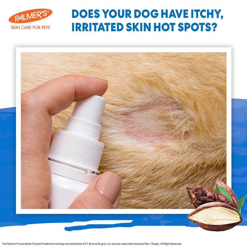 Palmer’s for Pets Hot Spot and Itch Relief Spray for Dogs with Cocoa Butter - Conditioning No-Rinse Skin Allergy Relief Mist with Vitamin E, Fragrance Free Formula, 8 Fl Oz Unscented 8 Fl Oz (Pack of 1)