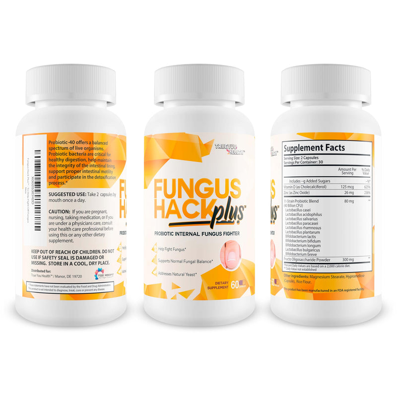 Fungus Hack Plus Probiotic Internal Fungus Fighter - Antifungal Probiotic - Nail Fungus Treatment - This Toe Fungus Treatment is Designed to Balance Probiotics to Help Fight Off Fungus