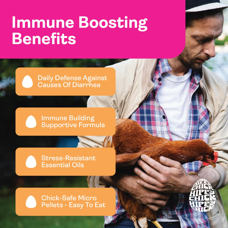 Hippy Chick Immuni-Guard + Omega Booster Bundle – Chicken Immune Support, Probiotics & Prebiotics, Omega-3 Egg Laying & Feather Health Supplement – Natural Poultry Treat & Flock Wellness Pack