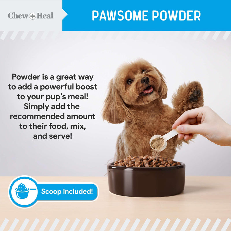 Advanced Dental Powder for Dogs - 4oz of Teeth Cleaning Powder with Scoop for Tartar, Bad Breath, Biofilm, Gum, and Tooth Health - Brown Algae, Kelp, Parsley, Green Tea, Probiotics - Made in USA