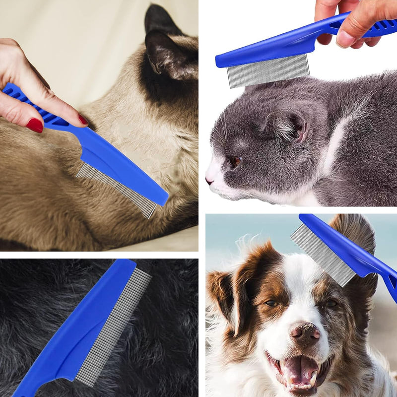Pack of 7 flea combs for cats, flea combs for dogs, lice combs, flea combs, stainless steel lice combs, flea combs for cats, flea tear stain remover combs for removing fleas and lice - BeesActive Australia