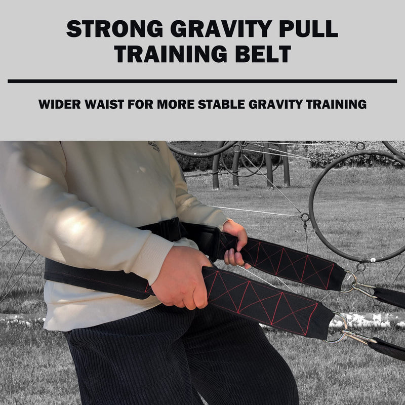 Belt for Pulling, Strength Training, adjustable belt, gravity tension training, contains a belt and a strap Red Line