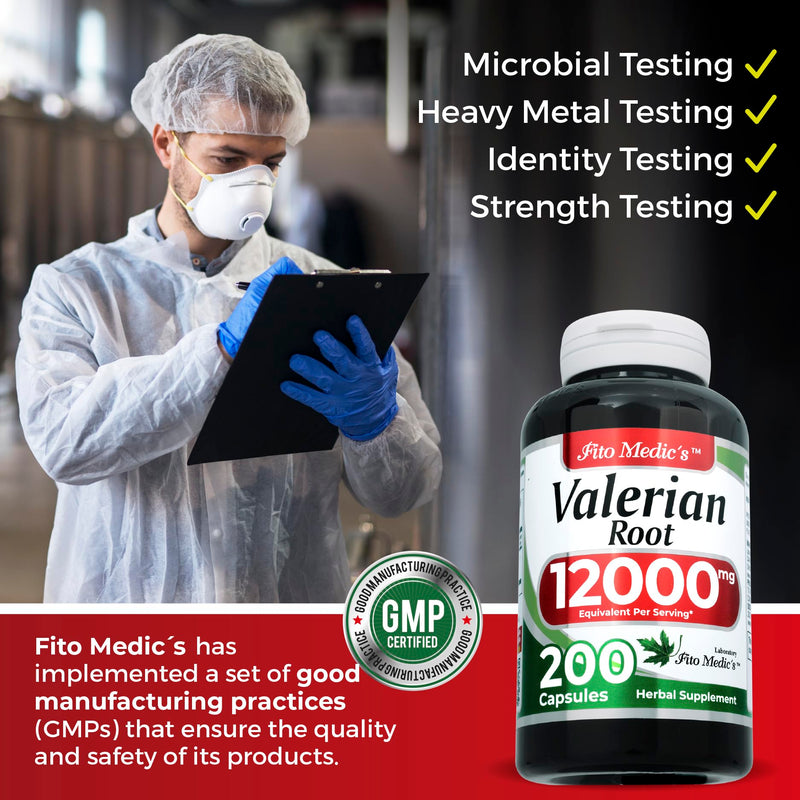 FITO MEDIC'S Lab | valerian root |200 capsules |12000 mg| valerian root capsules | valerian | valerian root herb | valerian root extract | concentrate extract |Ultra high Absorption. - BeesActive Australia
