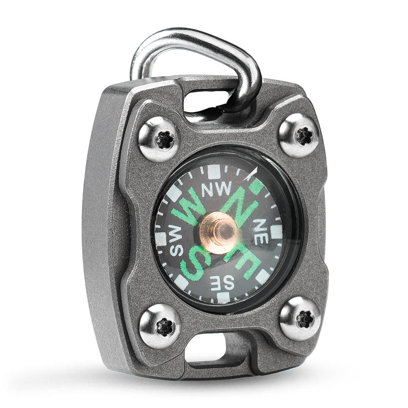 MecArmy Mini Titanium/Brass Compass, Waterproof IPX5 Pocket Compass for Hiking & Survival, Keychain & Necklace Gifts for Men & Women, Ideal Graduation & Outdoor Adventure Present CMP2-Titanium