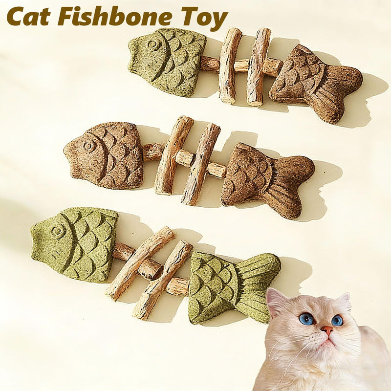 Purrident - Fix Cat Dental Health - Natural Dental Chew for Cats, Fishbone Shape Cat Teething Toy with Catnip, Durable Feline Tooth Care Tool for Indoor & Adult Cats (3CPS-C) 3CPS-C