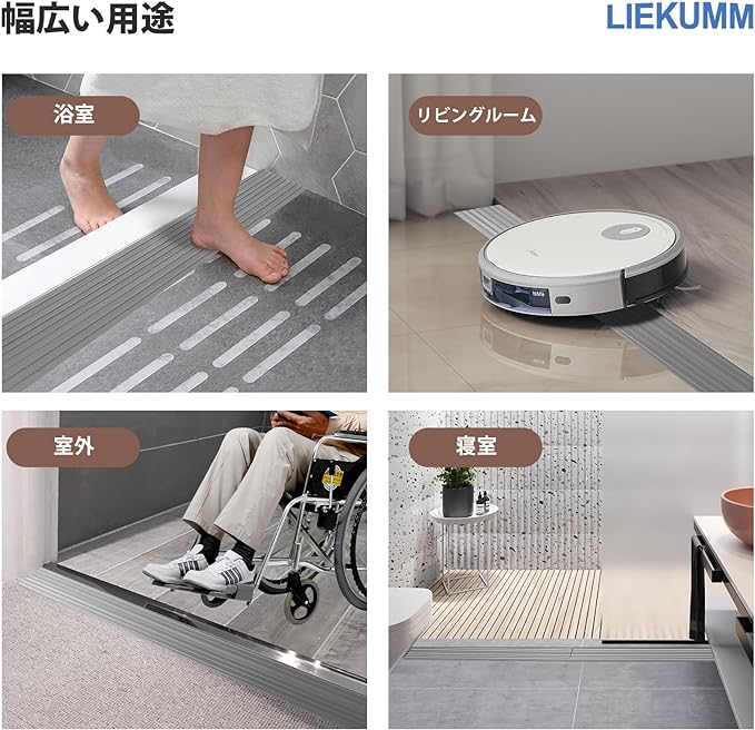 LIEKUMM Height 0.8 inches (2 cm) x Width 35.8 inches (90.5 cm) Step Ramp Threshold Ramp for Cleaning Robots Indoor and Outdoor Use Step Elimination PVC Material Load Capacity 1766.3 lbs (800 kg) -  Australia