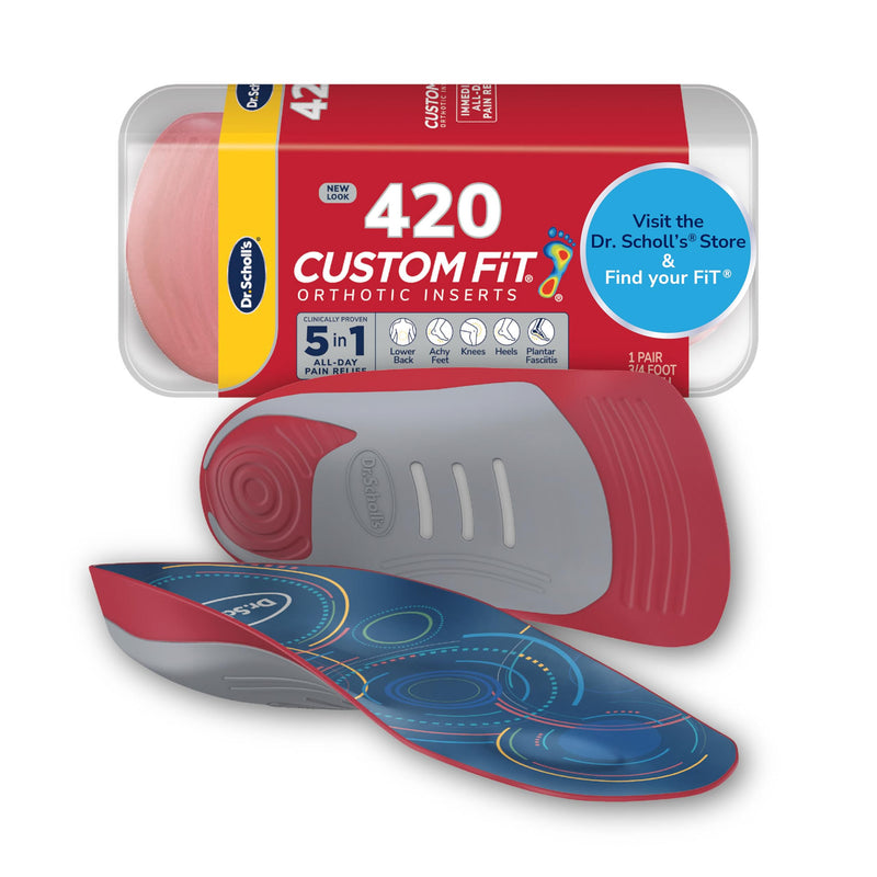 Dr. Scholl’s Custom Fit Orthotics 3/4 Length Arch Support Shoe Inserts - Plantar Fasciitis Relief Insoles for Men and Women, Immediate All-Day Total Lower Body Pain Relief, FSA HSA Eligible, CF420
