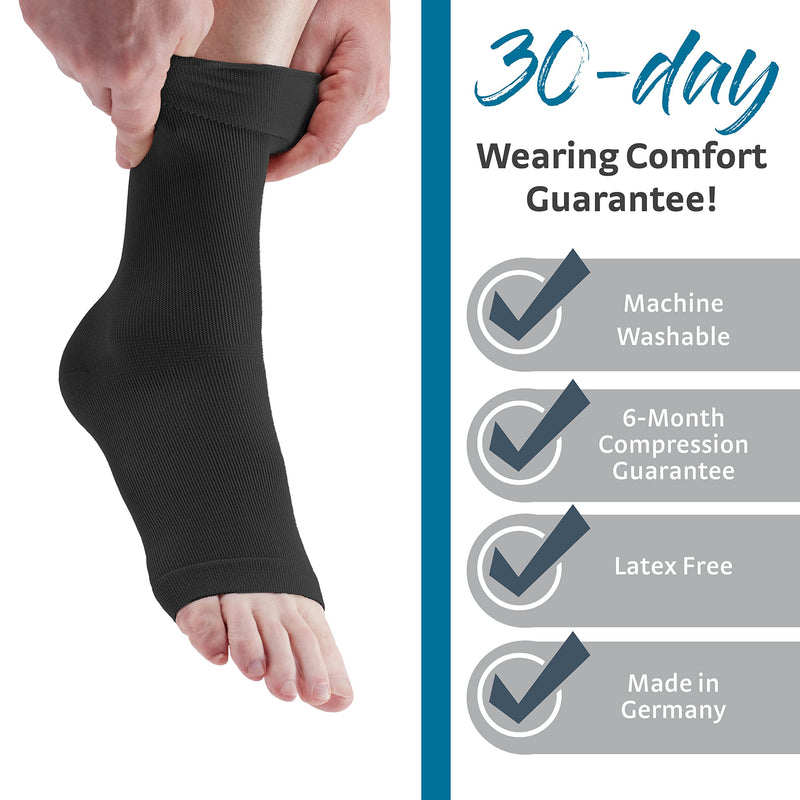 medi Seamless Knit Ankle Support - sprains, rheumatic & osteoarthritis condition Black L Large - BeesActive Australia