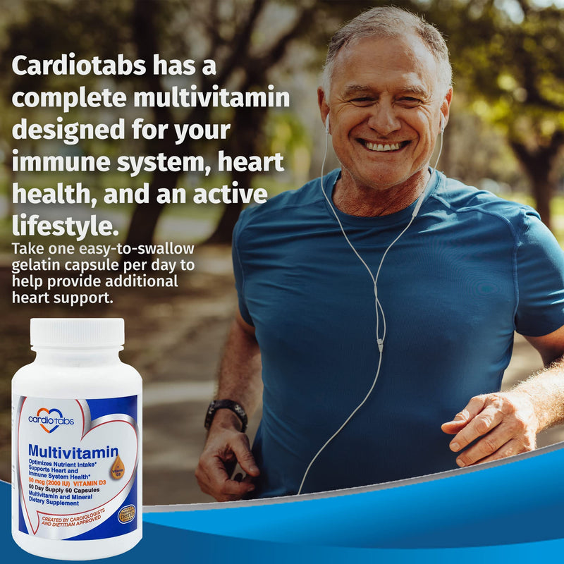 Multivitamin - Heart and Immunity Supplements for Men & Women, Multivitamin for Men & Women, with Minerals B-Vitamin Complex, Vitamins A, C, E, K and 2000 IU Vitamin D3, 60-Count Bottle