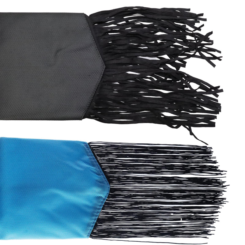 2Pcs Horse Tail Bag with Fringe & Snap, Smooth Lightweight Adjustable Fastener Nylon Horse Tail Bag with Fringe, Easy to Wear and Wrap (Blue,Black) - BeesActive Australia