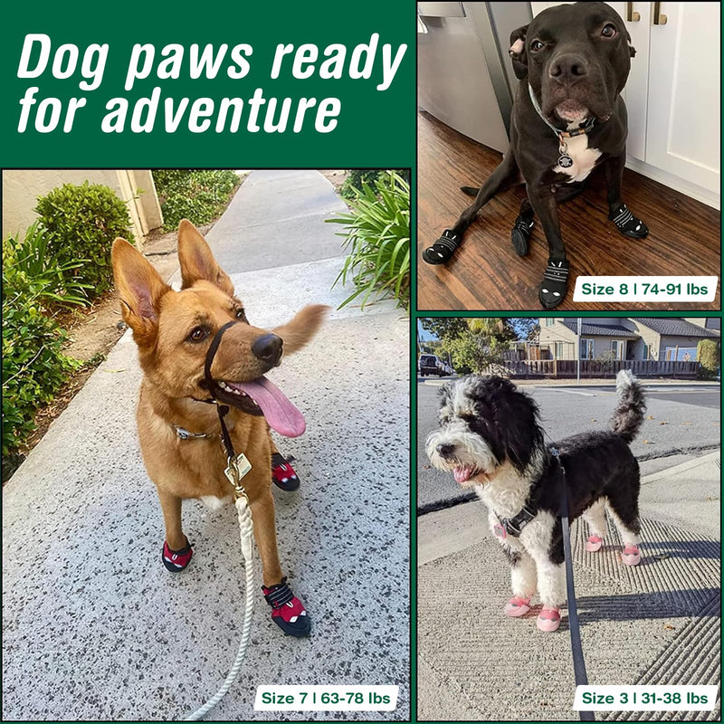 Dog Shoes for Small Dogs, Waterproof Dog Boots for Winter Snow, Summer Hot Pavement, Dog Booties & Paw Protectors Size 2 Pink #2(2.17" inner width) for 18-24 lbs - BeesActive Australia