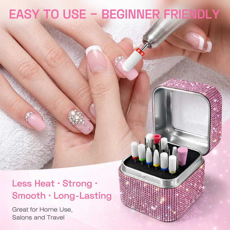 Nail Drill Bits Set Beginner-Friendly: 22pcs Safety E-File Bits with Visual Map - 3/32'' Professional Ceramic & Diamond Carbide Tool Kit for No-Pain Acrylic Gel Removal & Cuticle Prep - BeesActive Australia
