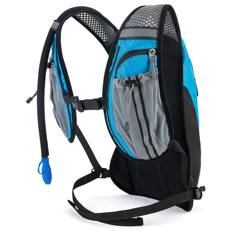 Gelindo Hydration Backpack Running Water Backpack with 2L Hydration Bladder, Insulated Cycling Hydration Vest Packs Blue