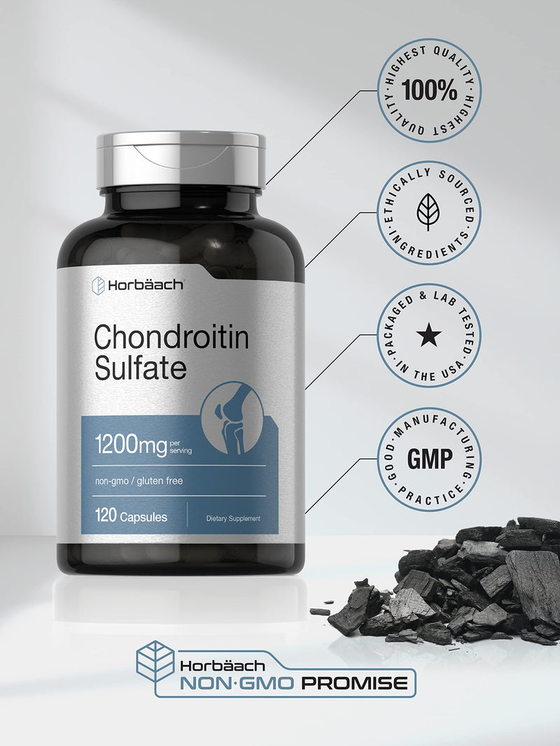 Horbaäch Chondroitin Sulfate 1200mg | 120 Capsules | Non-GMO & Gluten Free Supplement