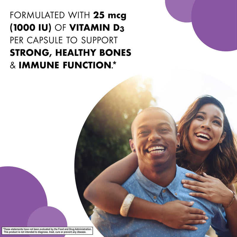 Bluebonnet Nutrition Vitamin D3 1000 IU, Aid in Muscle and Skeletal Growth, Cholecalciferol from Lanolin, Non GMO, Gluten Free, Soy Free, Milk Free, Kosher, 90 Vegetable Capsule, White | Kosher