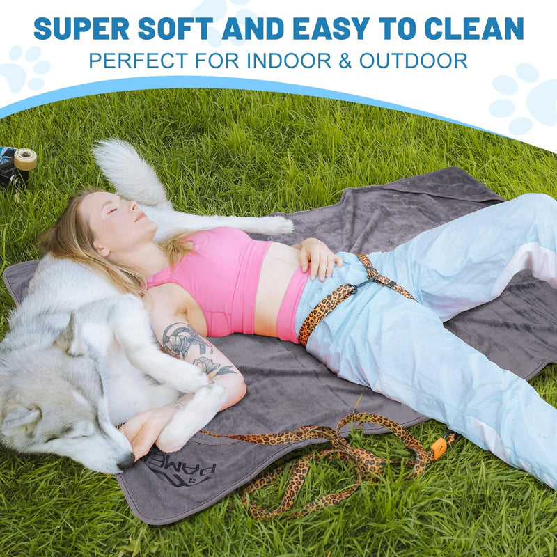 Large Dog Towel - 130x75cm Microfiber Towel Extra Absorbent for Dogs, Dog Bathrobe with Flap Bath Towel Ideal for Small, Medium & Large Dogs - BeesActive Australia