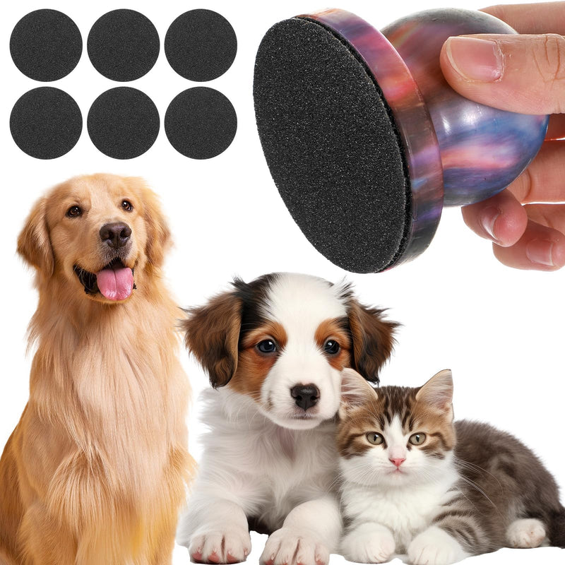 CIATBYYJ Dog Nail File with 6Pcs Replaceable Filing Disc, Dog Scratch Board for Safe and Easy Nail Care, Dog Nail Scratch Board Ensures Smooth and Healthy Nails for Dogs and Cats (Blue) Blue