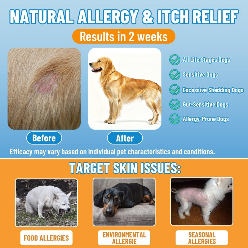 Dog Allergy Relief Chews + No Chew Spray for Dogs – Itch & Chew Control Bundle, Natural Skin & Coat Support Chews and Bitter Apple Spray to Prevent Chewing, Licking, Scratching – Indoor & Outdoor Care