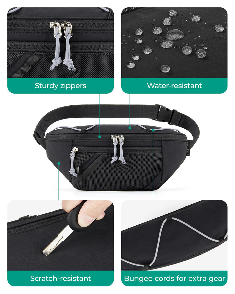 BAGSMART Fanny Packs for Women Belt Bag with Adjustable Strap Crossbody Waist Bag Pack for Running Hiking Workout Travel, Camel