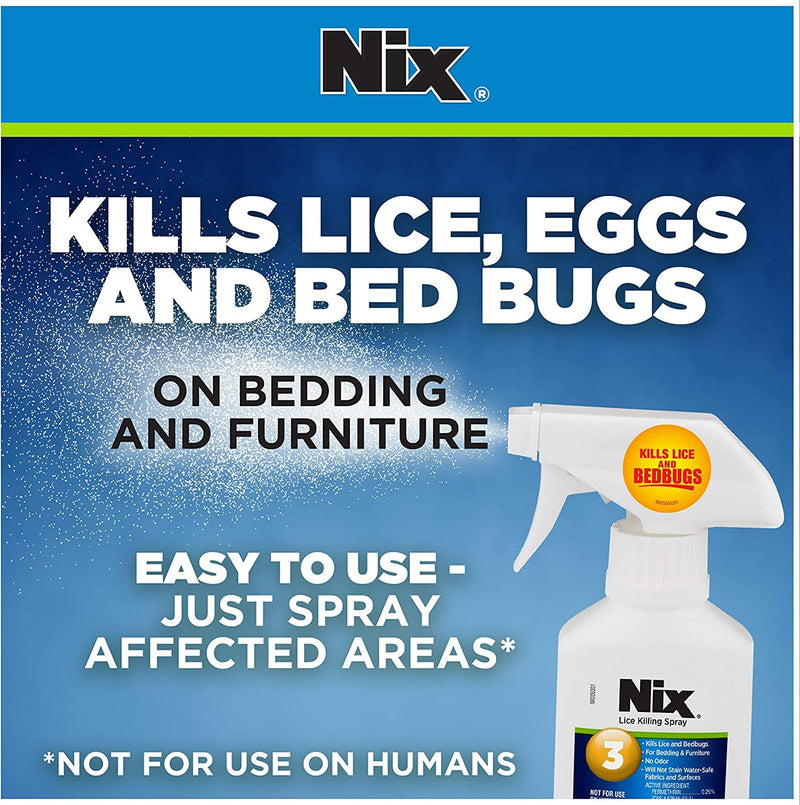 Nix Lice & Bed Bug Killing Spray for Home, Bedding & Furniture, 5 fl oz (Pack of 2) 5 Fl Oz (Pack of 2) - BeesActive Australia