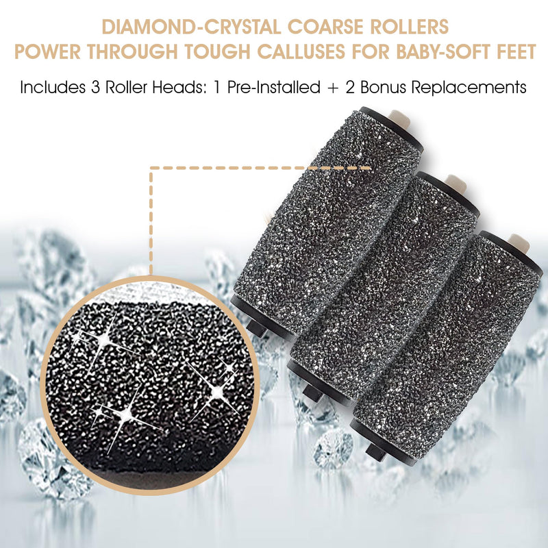 Powerful Electric Callus Remover Wand – Rechargeable Foot File, Grinder & Scrubber - Removes Dead, Hard Skin & Calluses – Best Pedicure Tool for Soft, Smooth Feet for Men & Women (Rose Gold) Rose Gold - BeesActive Australia