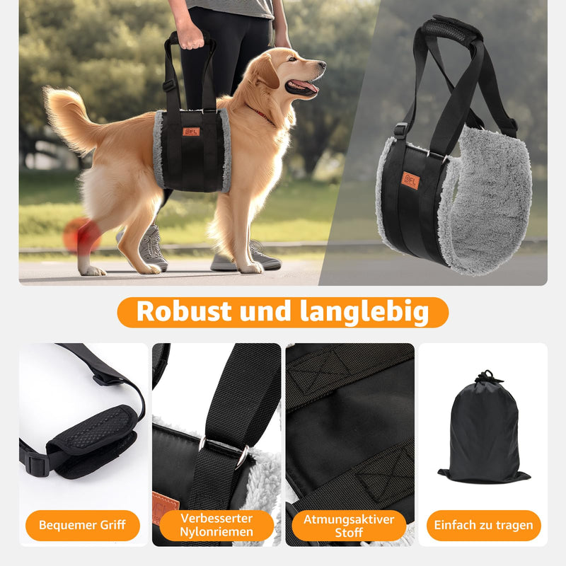 Adjustable Dog Carrier - Portable Rehabilitation Strap for Disabled, Injured or Elderly Dogs - Dog Harness as Walking Aid for Small and Large Dogs