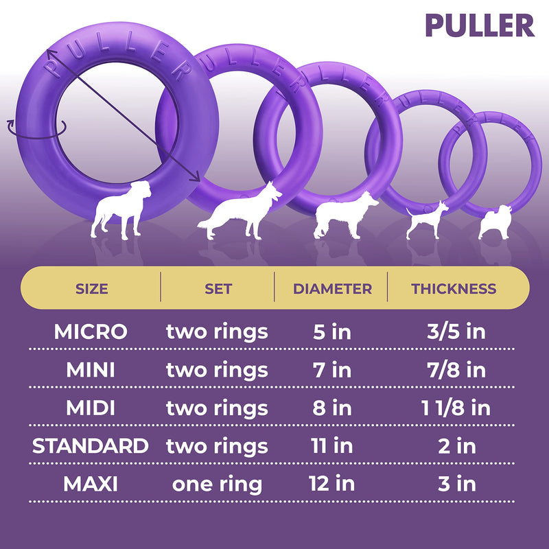 Puller Outdoor Dog Ring Toys - Dog Fetch Toy & Tug of War Dog Toy for Small Medium Large Dogs - Dog Ball & Soft Dog Frisbee Alt - Outside Dog Yard Toys - Big Dog Pull Toy - Dog Agility Jumps Tool MIDI - TWO Rings - BeesActive Australia