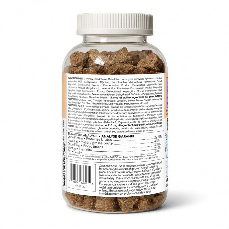 MicraVet Pro Cat Gut Health Formula Soft Chews – Fast-Acting Digestive Support, Hairball Control, Healthy Stool & Stress Relief with Probiotics, Prebiotics & Zeolites – Soft Chew Supplements for Cats