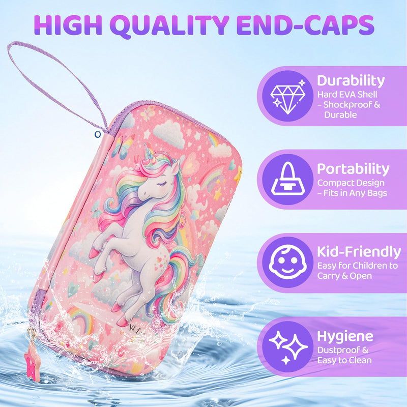 – Unicorn Kids Inhaler & Spacer Semi-Rigid EVA Case – Protective Asthma Travel Bag for Inhalers, Chambers & Portable Nebulizers – Washable Organizer - (Only the Case) - BeesActive Australia